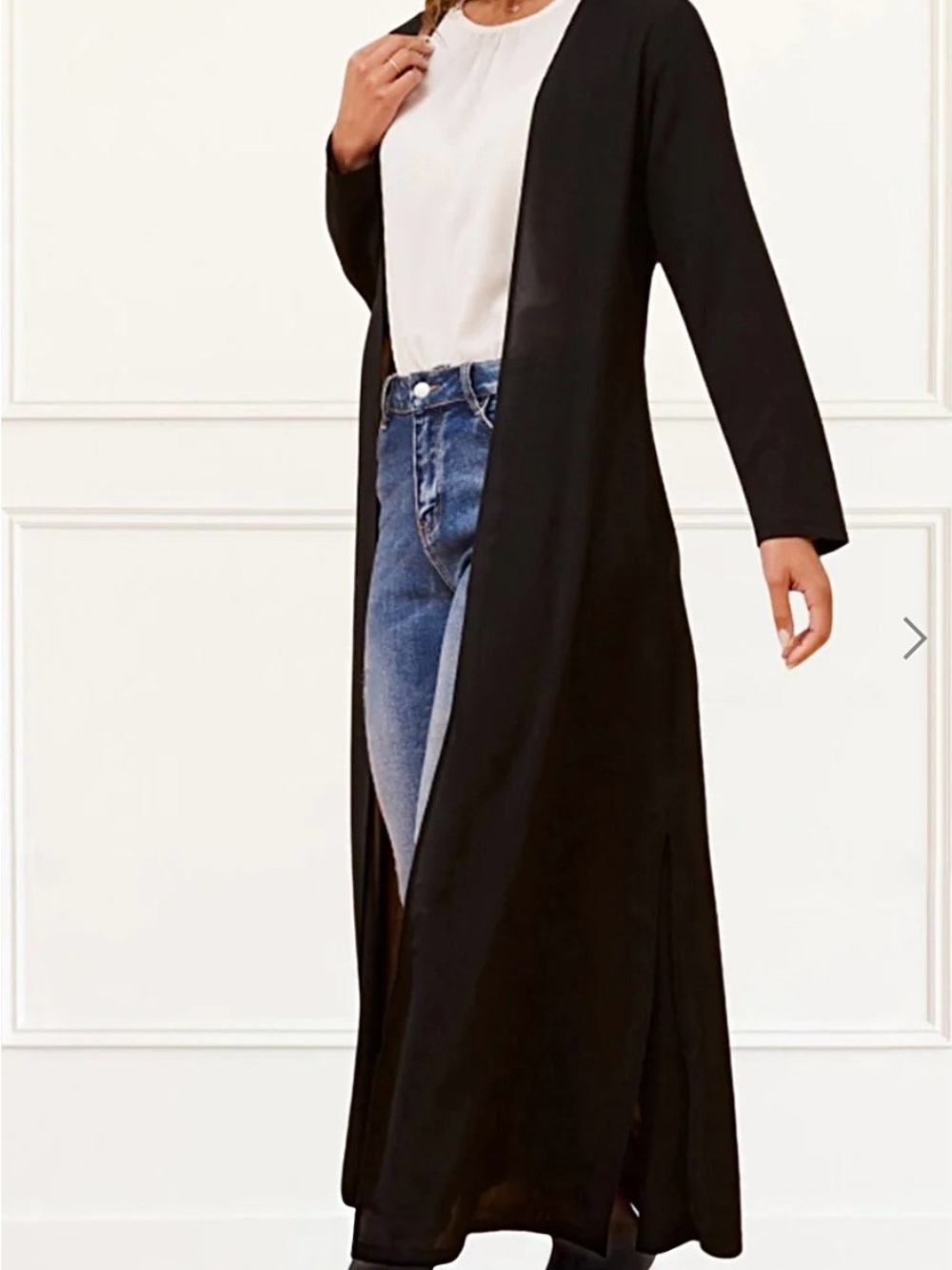 Philosophy Black Belted Duster Coat Sz Small